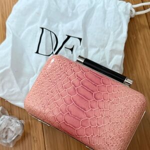 Diane Von Furstenberg Textured Pink Clutch